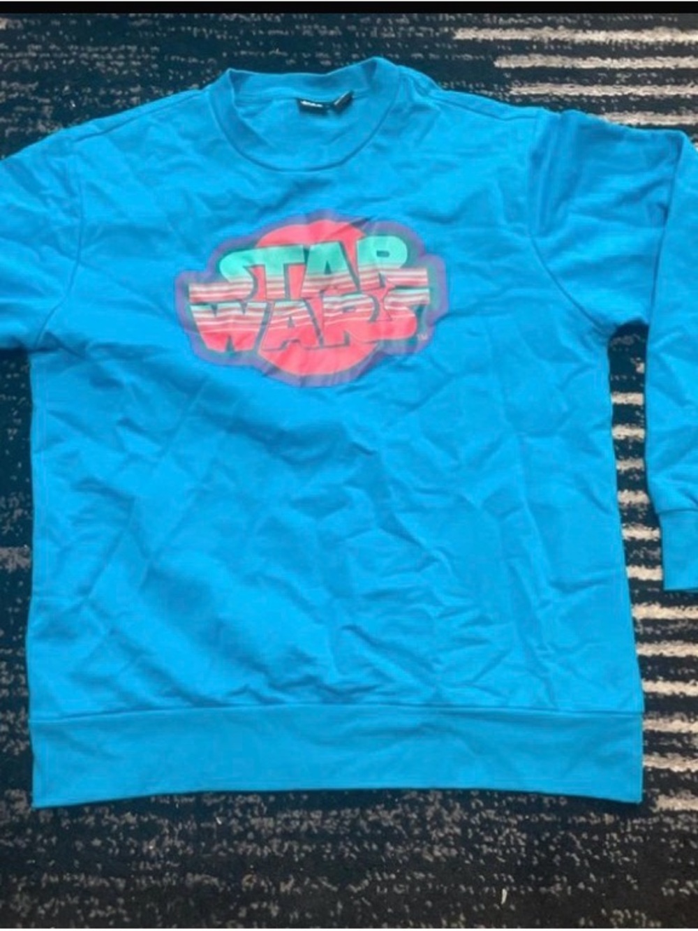 Star Wars Turquoise Blue Men Sweatshirt with Colorful Logo